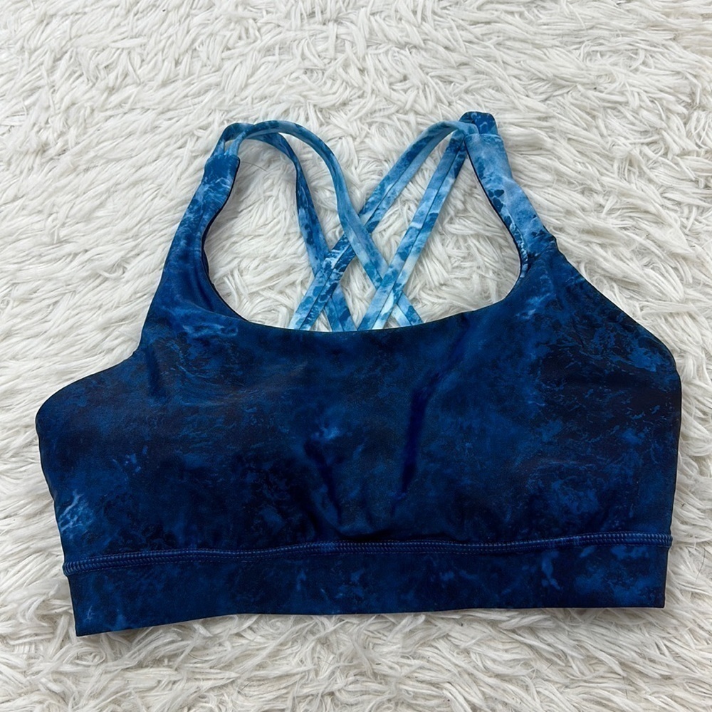 Lululemon Energy Bra H2O Deep Sea H20 Energy Bra Hero Blue - Picture 1 of 3